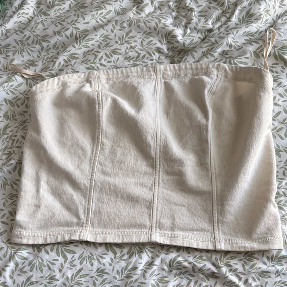 Cream Strapless Tube Top